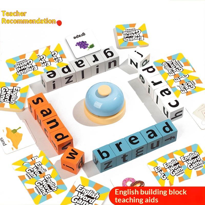 Kids Educational Games Learn English - スペルキューブ単語形成ゲーム フラッシュカードセット 幼児向け学習玩具 モンテッソーリ英語教育ツール