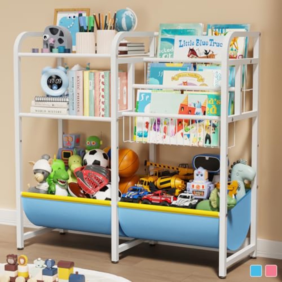 Montessori Shelf Toy - 3 in 1本棚とおもちゃ収納オーガナイザー、ベビーモンテッソーリ本棚ブックオーガナイザー、幼児用ブックディスプレイシェルフ、Cに最適