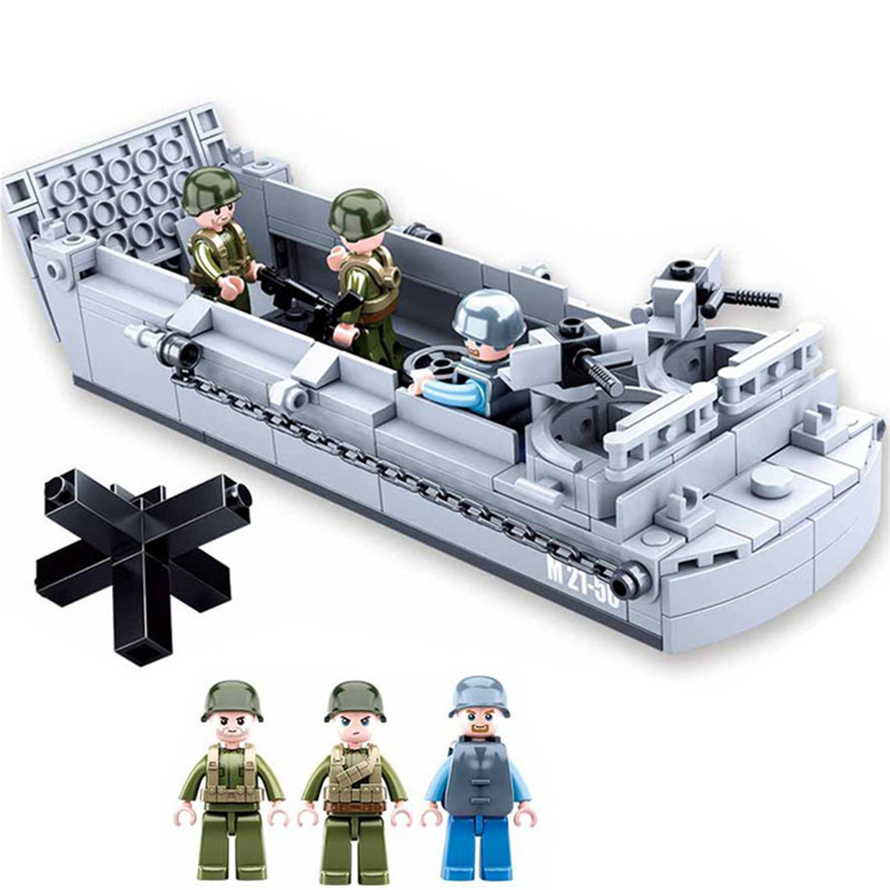 Kids Education Usa - スラグ-子供、船、ケープクラフト、軍隊、軍艦、ボート、レンガ、古典的なモデル、男の子のためのおもちゃ、ギフト用の軍用ww2ビルディングブロック