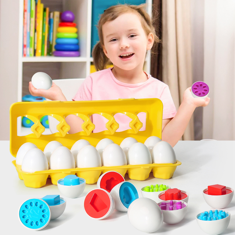 Montessori Shelf Toy - 卵ネジ 3D パズルモンテッソーリ学習教育数学おもちゃ子供形状一致スマートゲーム子供のための教育イースターギフト