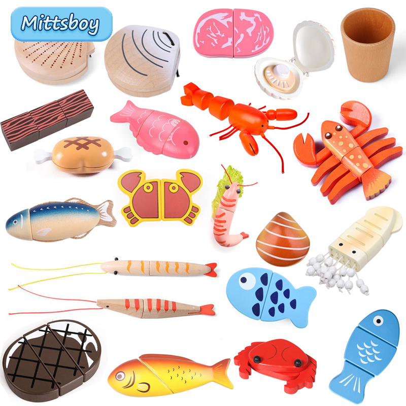 Kids Education Usa - 新しいモンテッソーリ教育玩具,動物シミュレーション,磁気プレイハウスフィッシュ,ミニチュウ,イスラム身,木製教育玩具