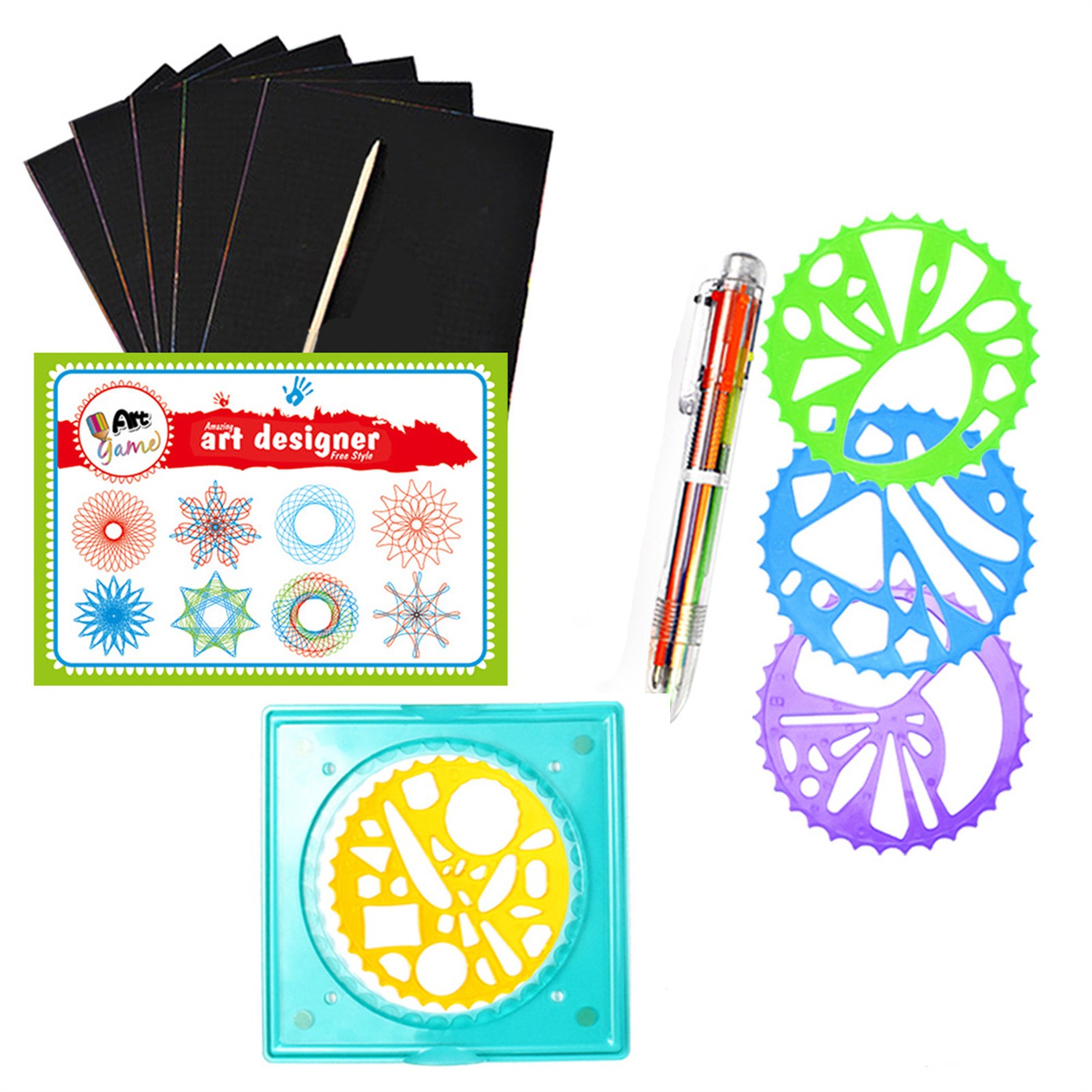 カラフルなスパイログラフセット子供用マジックアート描画キット - Kids Education Gift のレビューと価格