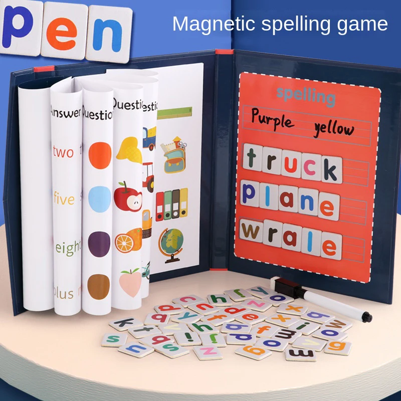 1pc 磁気アルファベットスペル単語パズルゲーム子供のための - Kids Educational Games Learn English のレビューと価格