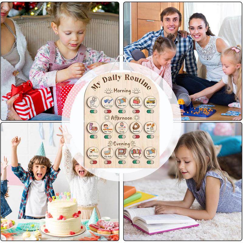 子供のためのビジュアルスケジュール 子供のための木製ビジュア - Kids Education Planner のレビューと価格
