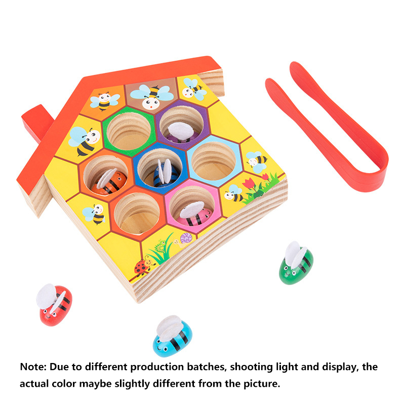 木製ミツバチハウス、クランプミツバチと巣箱マッチングゲーム、 - Montessori Shelf Toy のレビューと価格