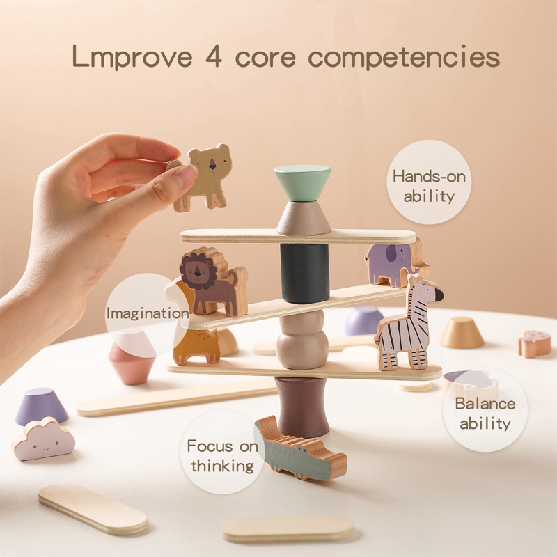 子供のための積み重ね可能な木製のスタッキングのおもちゃ,モン - Kids Education Usa のレビューと価格