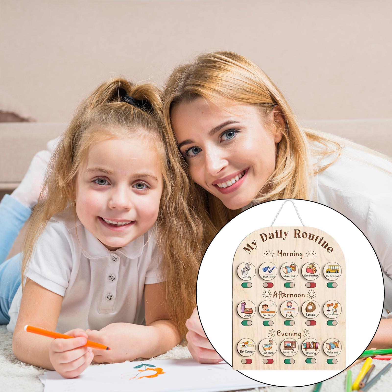 子供のためのルーチンチャート子供のための木製ビジュアルスケジ - Kids Education Planner のレビューと価格