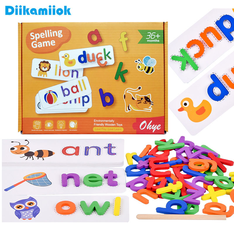 52 個英語アルファベットスペル単語木製知育玩具子供のための - Kids Educational Games Learn English のレビューと価格