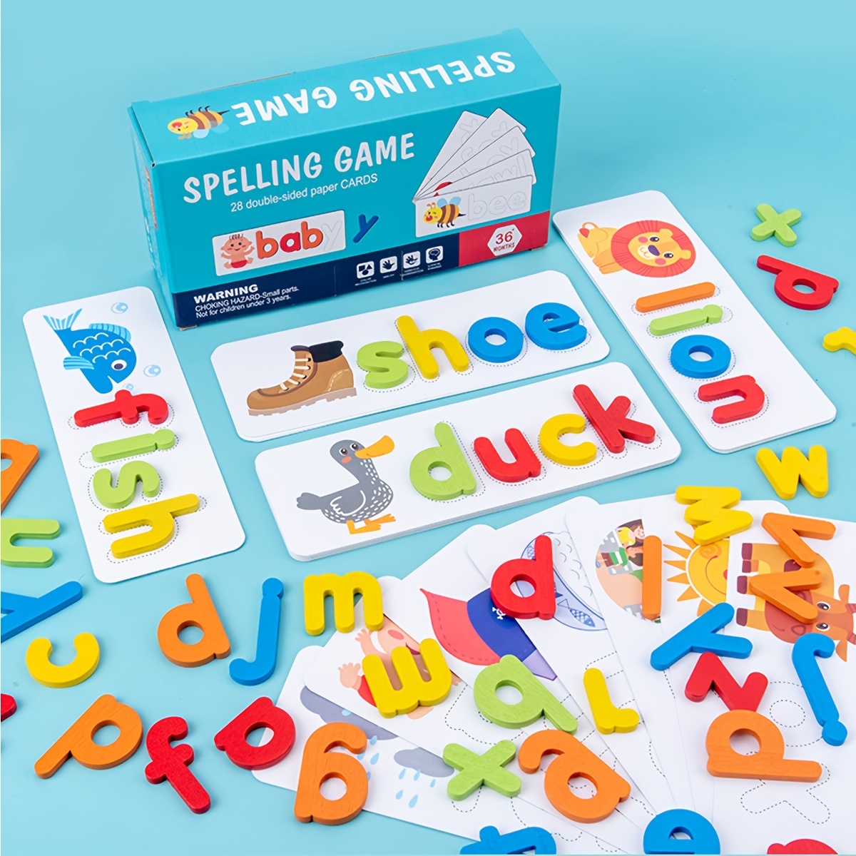 モンテッソーリアルファベットスペル単語木製数学おもちゃ子供の - Kids Educational Games Learn English のレビューと価格