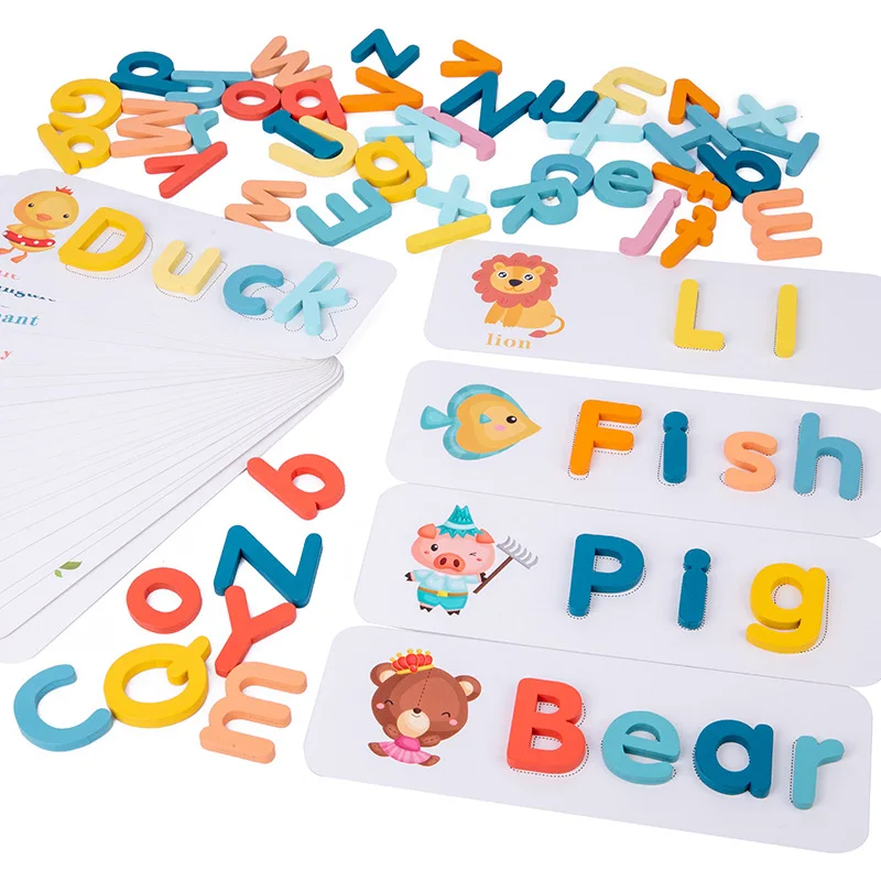 子供向け木製モンテッソーリ教育玩具 アルファベット学習スペル - Kids Educational Games Learn English のレビューと価格