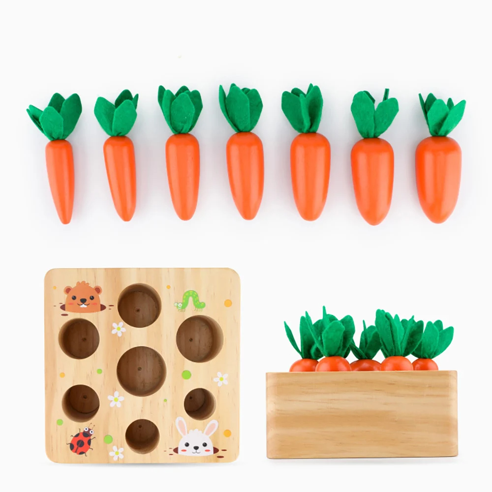 子供パズルプルアップニンジンゲームおもちゃ赤ちゃん早期教育木 - Montessori Shelf Toy のレビューと価格