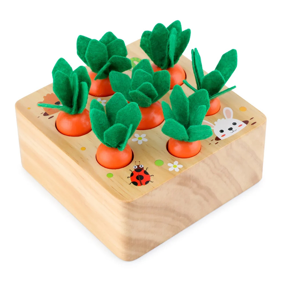 子供パズルプルアップニンジンゲームおもちゃ赤ちゃん早期教育木 - Montessori Shelf Toy のレビューと価格