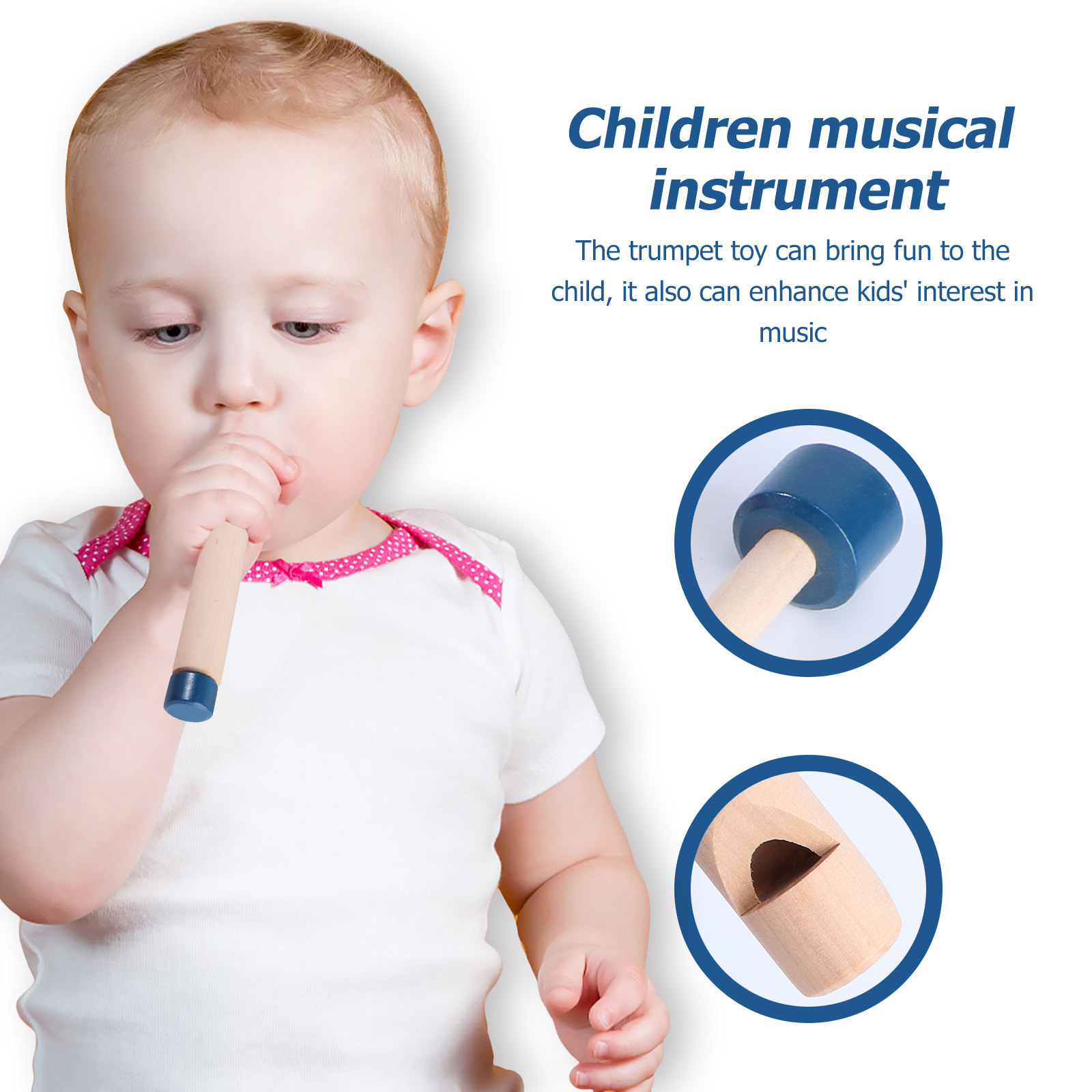 子供用木製トランペットホイッスル3個セット、音声変更機能付き - Kids Education Design のレビューと価格
