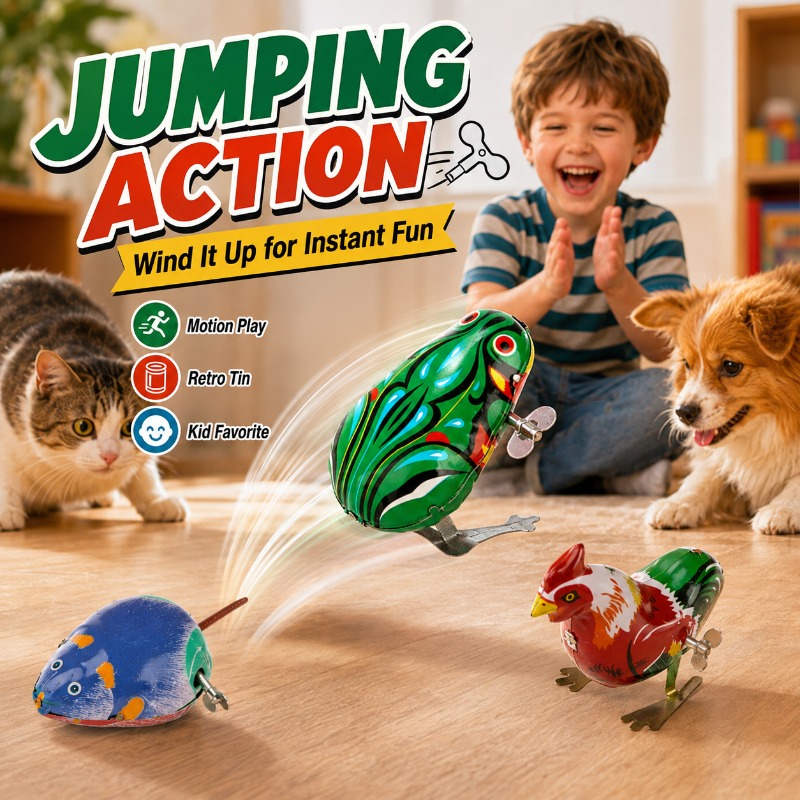 伝統的な巻き上げ式ジャンプカエルのおもちゃ、子供向けのヴィン - Kids Education Gift のレビューと価格