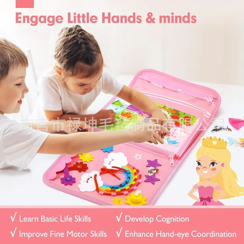 モンテッソーリプリンセス フェルトビジーボード 幼児向け生活 - Kids Early Education Books のレビューと価格