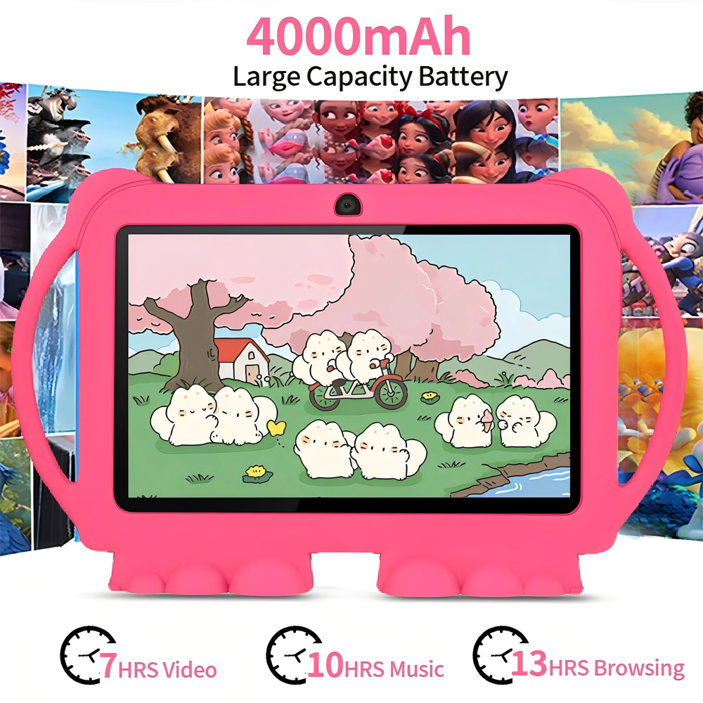 7インチ新型Androidキッズタブレット、クアッドコア、4 - Kids Educational Games Learn English のレビューと価格