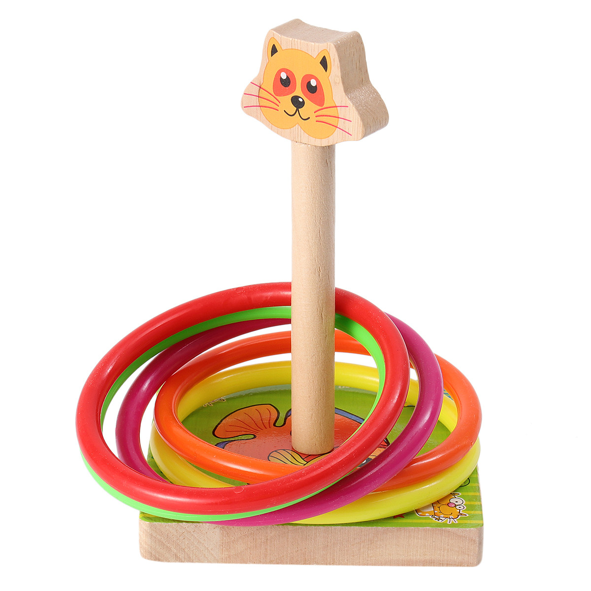 木製キッズリングトスゲーム 猫型アニマルデザイン 楽しい輪投 - Kids Education Design のレビューと価格