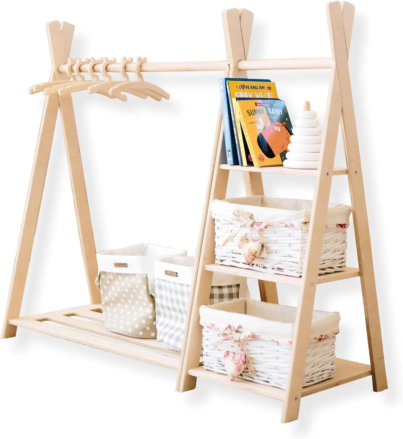 おもちゃ収納＋モンテッソーリワードローブ、木製衣類ラック、お - Montessori Shelf Toy のレビューと価格