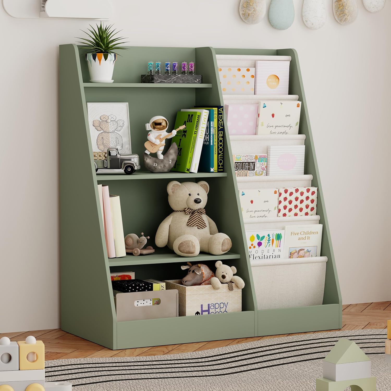 2-IN-1 キッズブックシェルフ＆おもちゃ収納オーガナイザ - Montessori Shelf Toy のレビューと価格