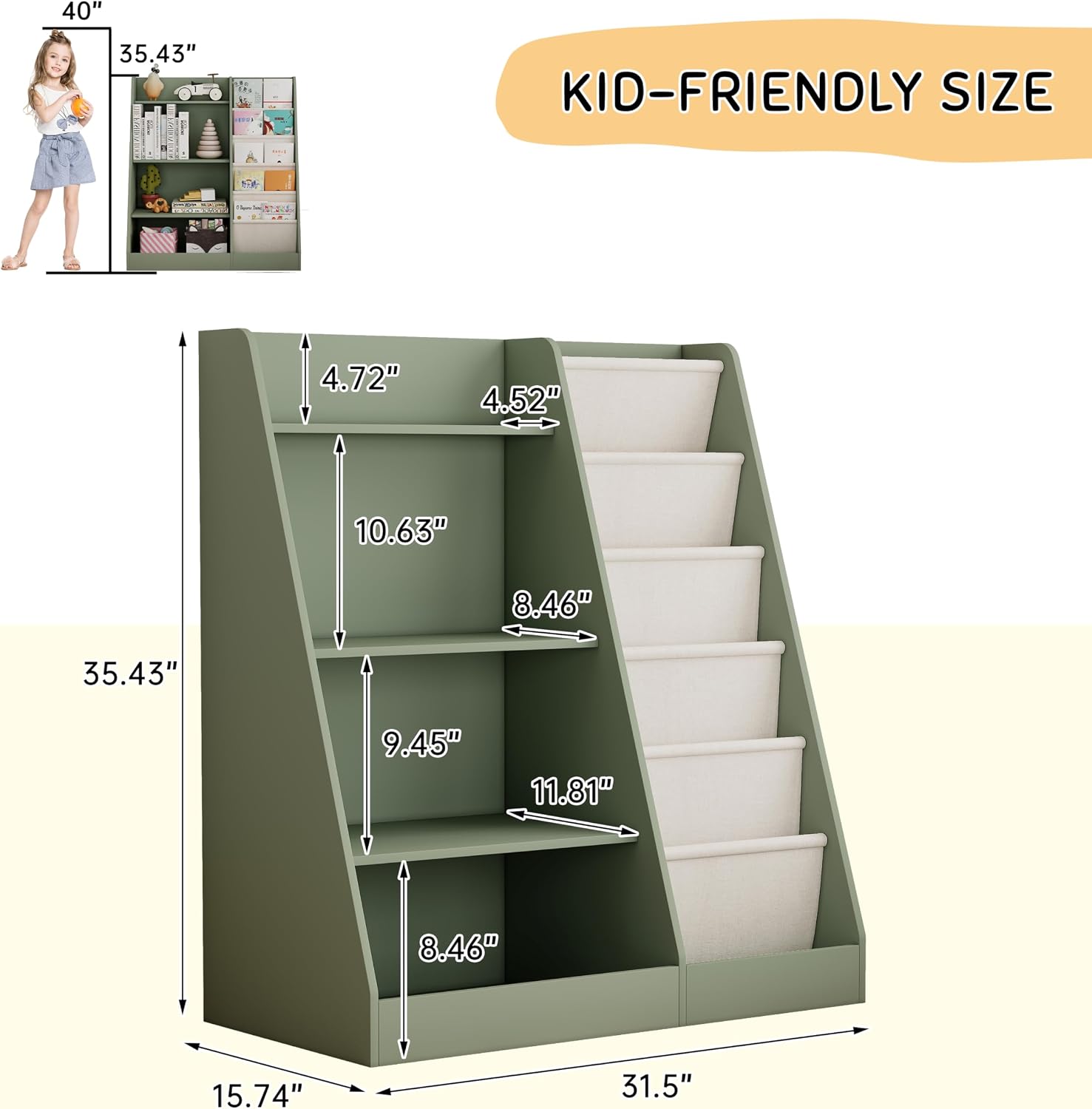 2-IN-1 キッズブックシェルフ＆おもちゃ収納オーガナイザ - Montessori Shelf Toy のレビューと価格