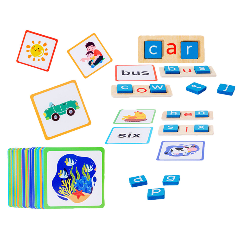 1セット アルファベットスペリングゲーム 木製文字教育ブロッ - Kids Educational Games Learn English のレビューと価格